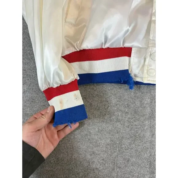 VTG 80s Bruce Springsteen Born In The USA CBS Records Satin Bomber Jacket Mens L - Picture 5 of 8